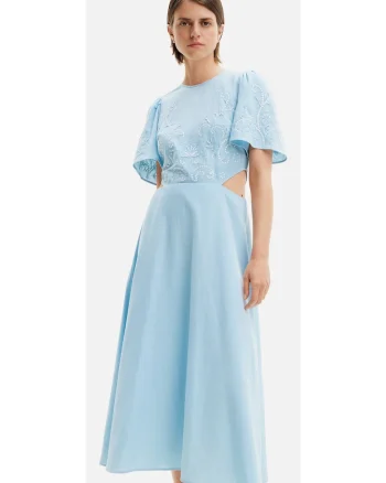 Rochie midi din amestec de in