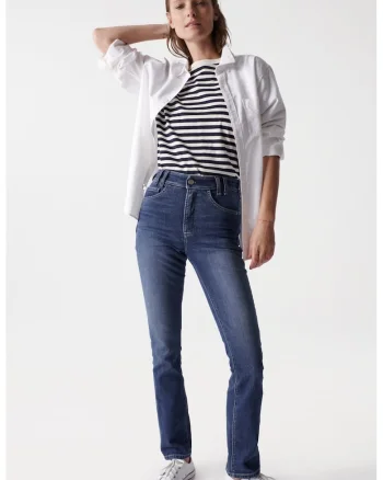 Blugi slim fit cu talie inalta Faith