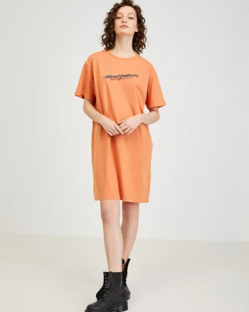 Rochie din bumbac cu imprimeu text