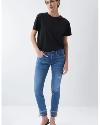 Blugi skinny cu detalii decorative Wonder