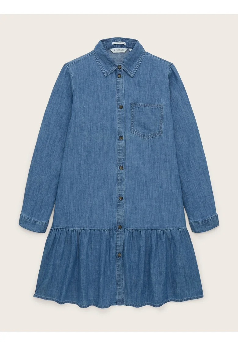 Rochie din denim cu maneca lunga