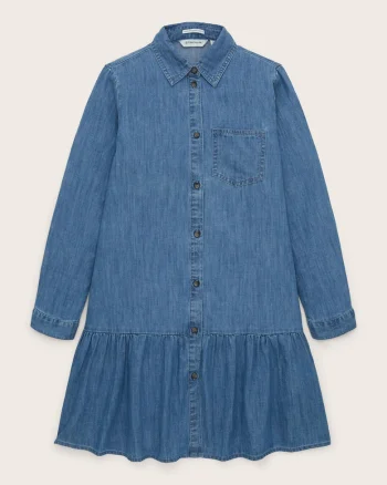 Rochie din denim cu maneca lunga