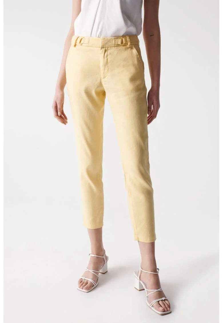 Pantaloni Chino din amestec de in