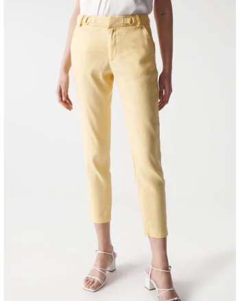 Pantaloni Chino din amestec de in