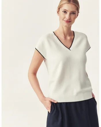 Bluza lejera si tricotata Onez, Crem
