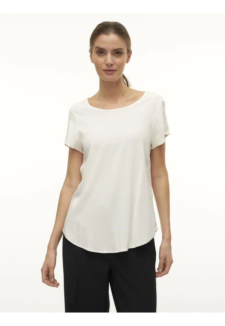 Bluza lejera cu guler rotund uni