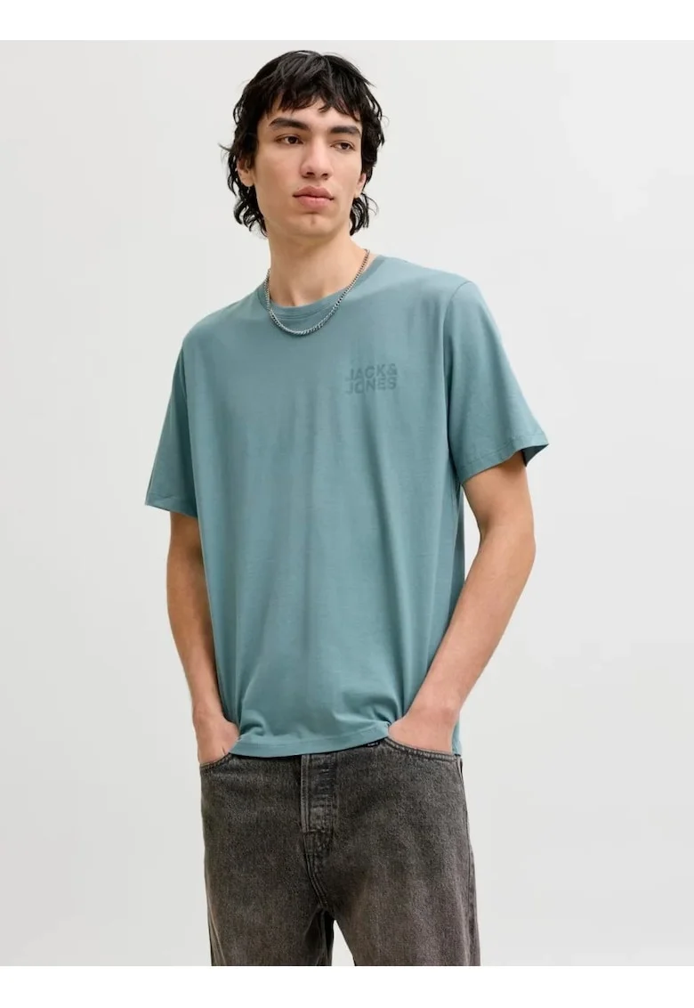 Tricou simplu, barbati, din 100% bumbac, Regular Fit, JJECORP, Verde deschis,