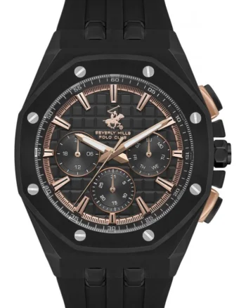 Ceas de barbati BEVERLY HILLS BP3624X.651, negru, stil fashion