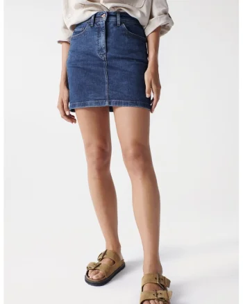 Fusta din denim Glamour Dark,