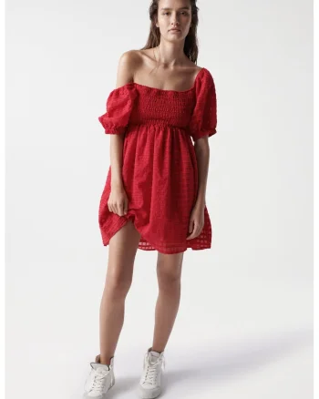 Rochie scurta cu maneci bufante