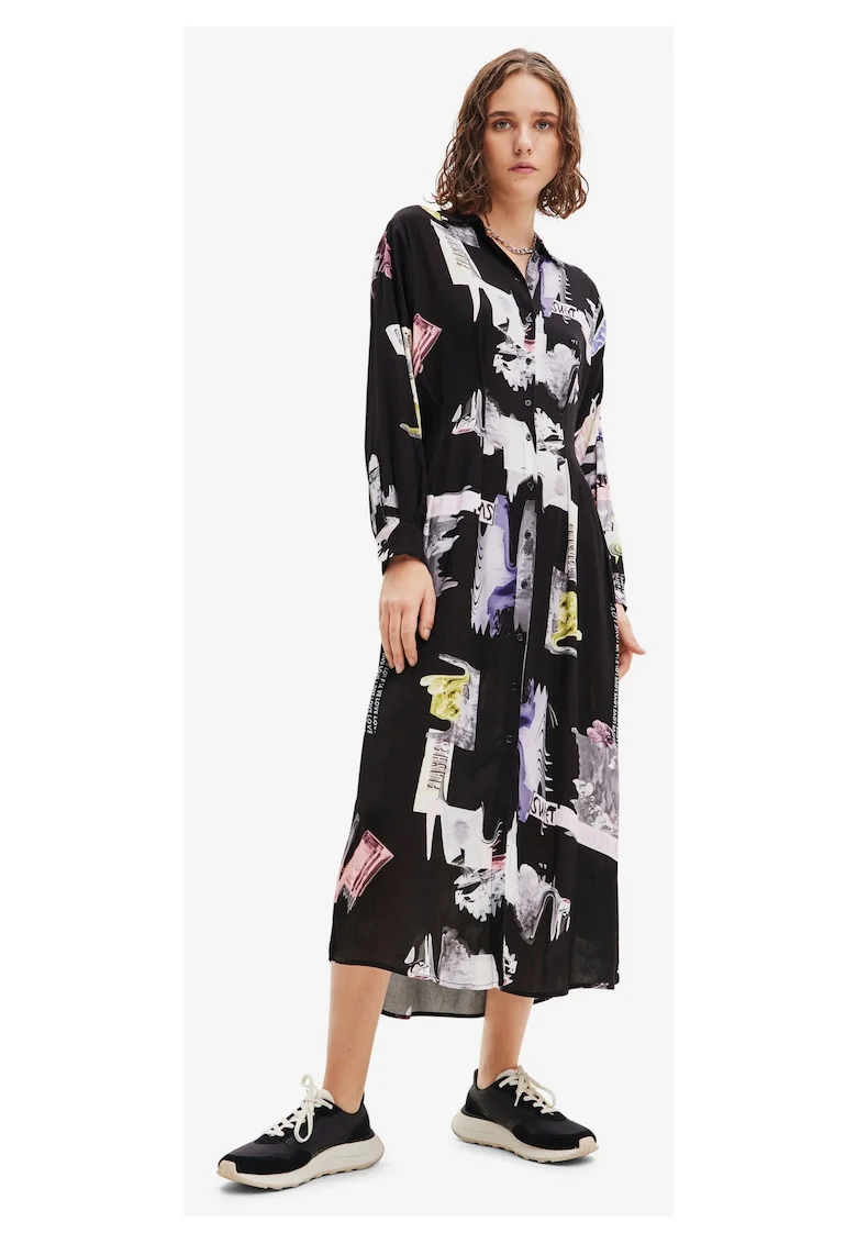 Rochie midi tip camasa,