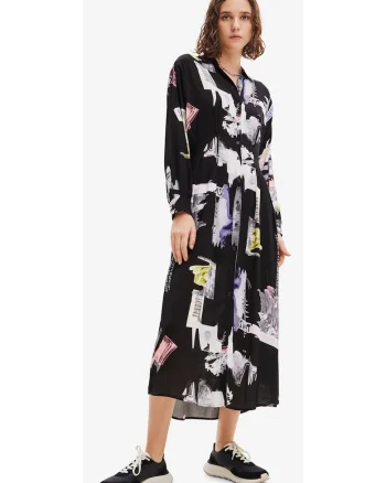 Rochie midi tip camasa,