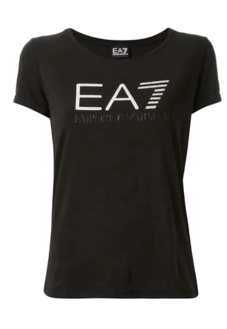 Tricou din amestec de bumbac logo, Negru