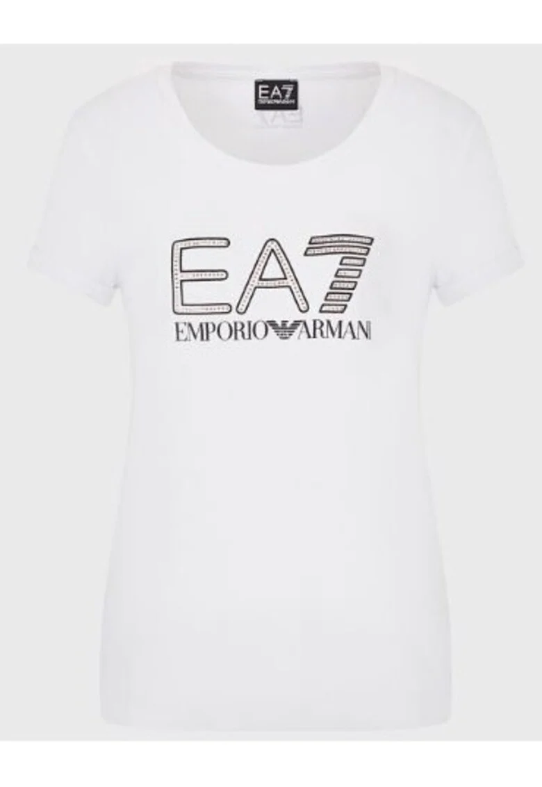 Tricou din amestec de bumbac logo, Alb