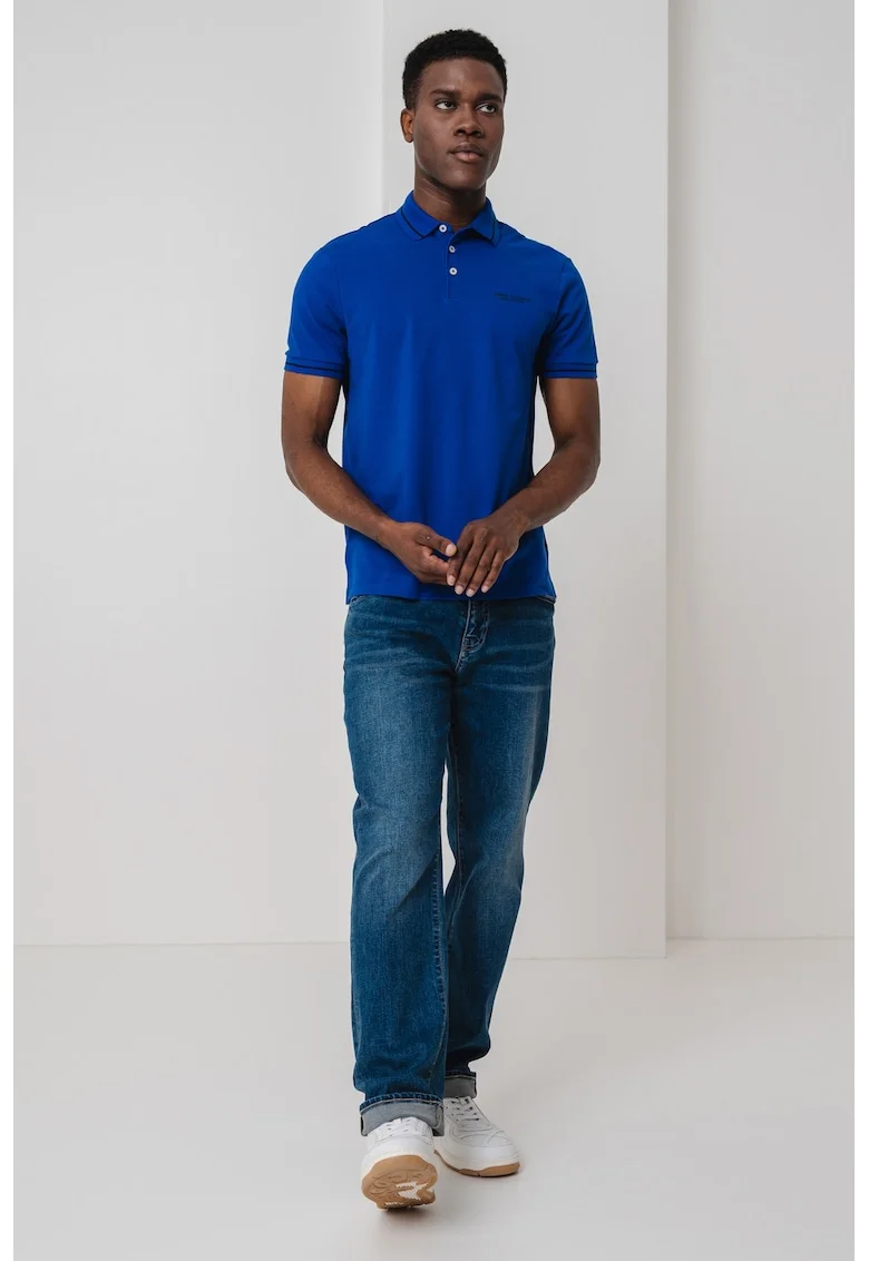 Tricou polo cu detalii contrastante, Albastru royal