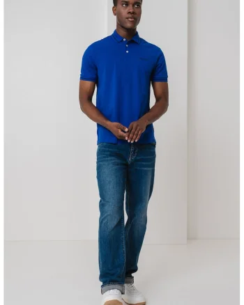 Tricou polo cu detalii contrastante, Albastru royal