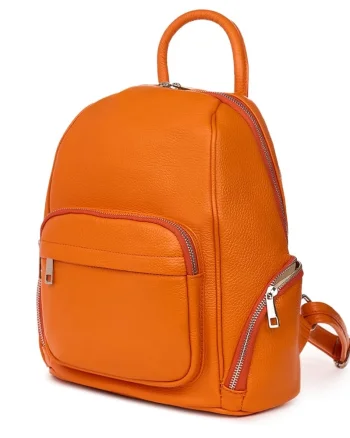 Rucsac din piele naturala Enzo portocaliu