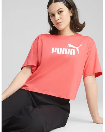 Tricou cu imprimeu logo si maneci cazute, Alb/Coral