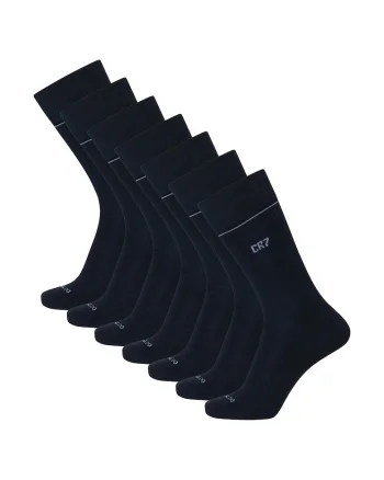 Set de sosete lungi cu logo - 7 perechi, Negru