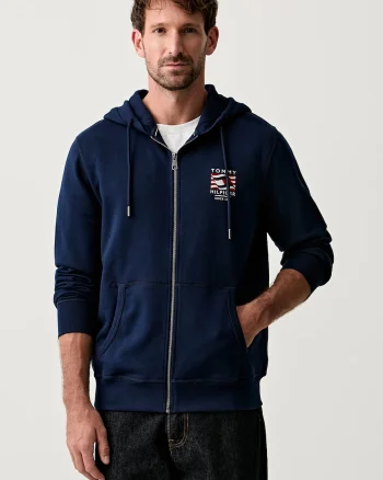 Tommy Hilfiger hanorac cu glugă pentru bărbați din bumbac