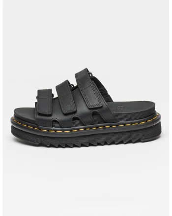 Papuci din piele Athena, Negru