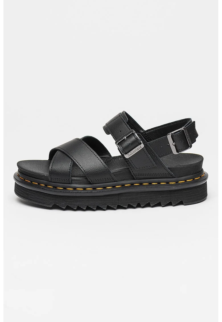 Sandale din piele Athena, Negru