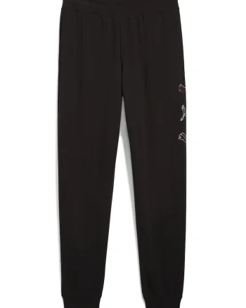 Pantaloni de trening din amestec de bumbac cu croiala conica, Negru