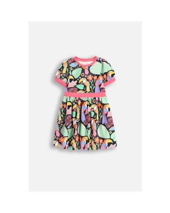 Rochie evazata cu motive tropicale