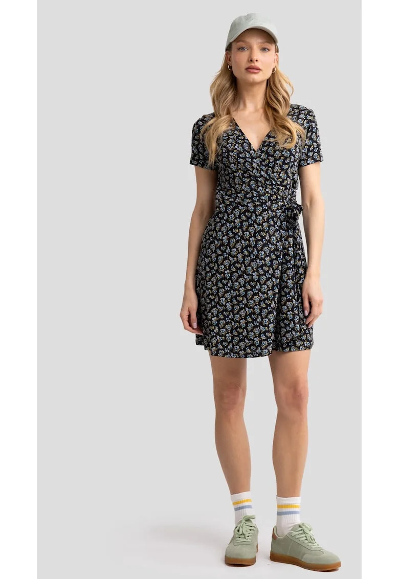 Rochie din modal cu imprimeu floral Rihatana, Negru