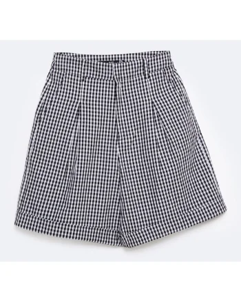 Pantaloni scurti cu model gingham Pollini 906