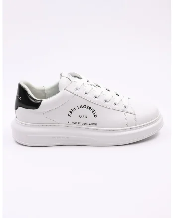 Pantofi sport din piele cu detalii logo, Alb/Negru