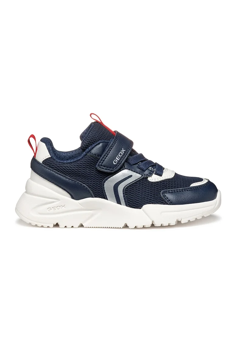 Pantofi sport Loftus cu model colorblock, Alb murdar/Argintiu/Bleumarin