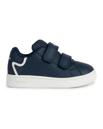 Pantofi sport cu velcro si model perforat, Bleumarin