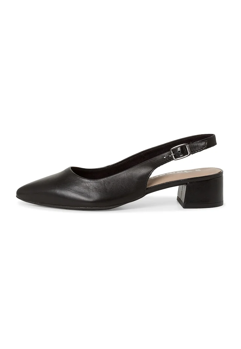 Pantofi slingback cu toc masiv, Negru