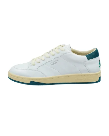 Pantofi sport low-cut de piele Prepus, Alb/Verde