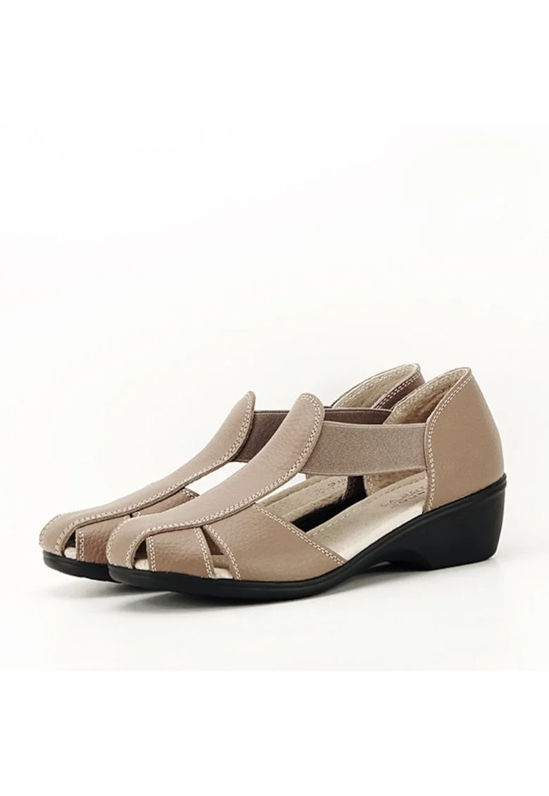 Sandale maro deschis din piele naturala Calypso 127 5582, Maro