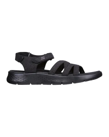 Sandale din material textil cu velcro, Negru