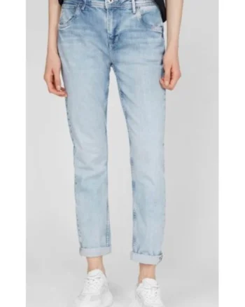 Blugi regular fit cu talie inalta,