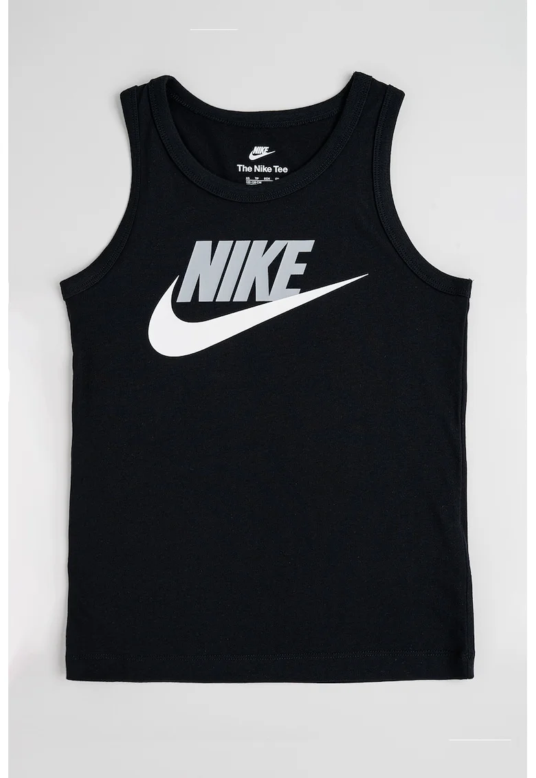 Top cu imprimeu logo, Alb/Negru