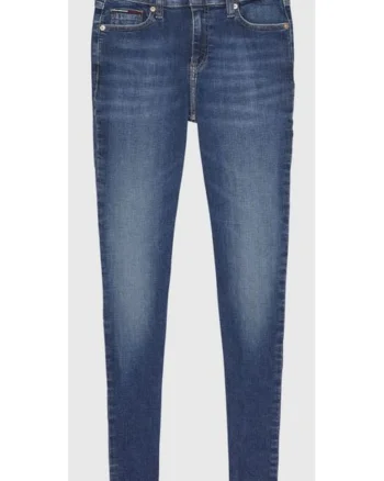 Blugi Skinny cu aspect decolorat cu talie medie