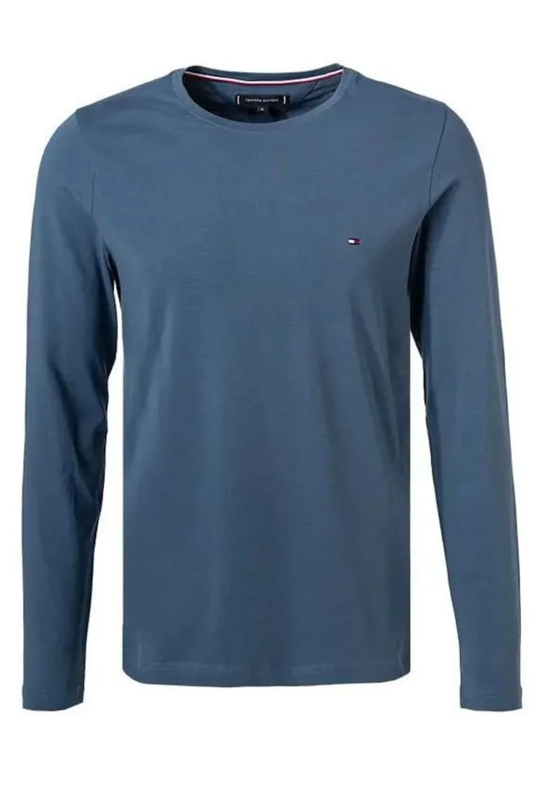 Bluza barbati  slim fit, cobalt, bumbac-elastan