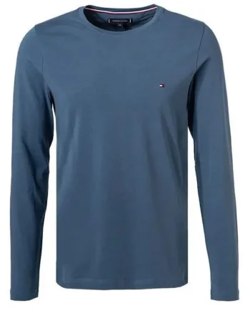 Bluza barbati  slim fit, cobalt, bumbac-elastan