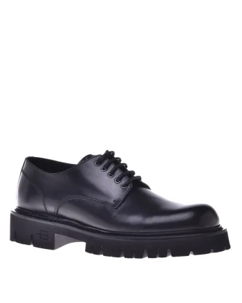 Pantofi de piele intoarsa cu sireturi, Negru
