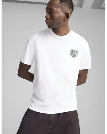 Tricou de bumbac cu imprimeu pe partea din spate, Alb/Verde
