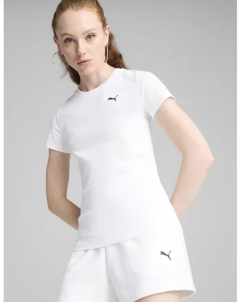 Tricou cu decolteu la baza gatului si monograma, Alb