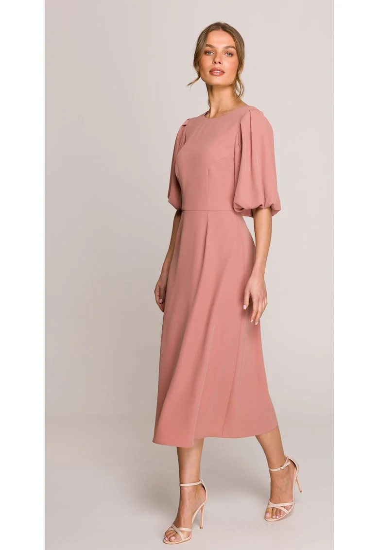 Rochie cu maneci bufante,, Rosu
