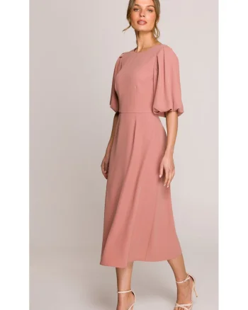 Rochie cu maneci bufante,, Rosu