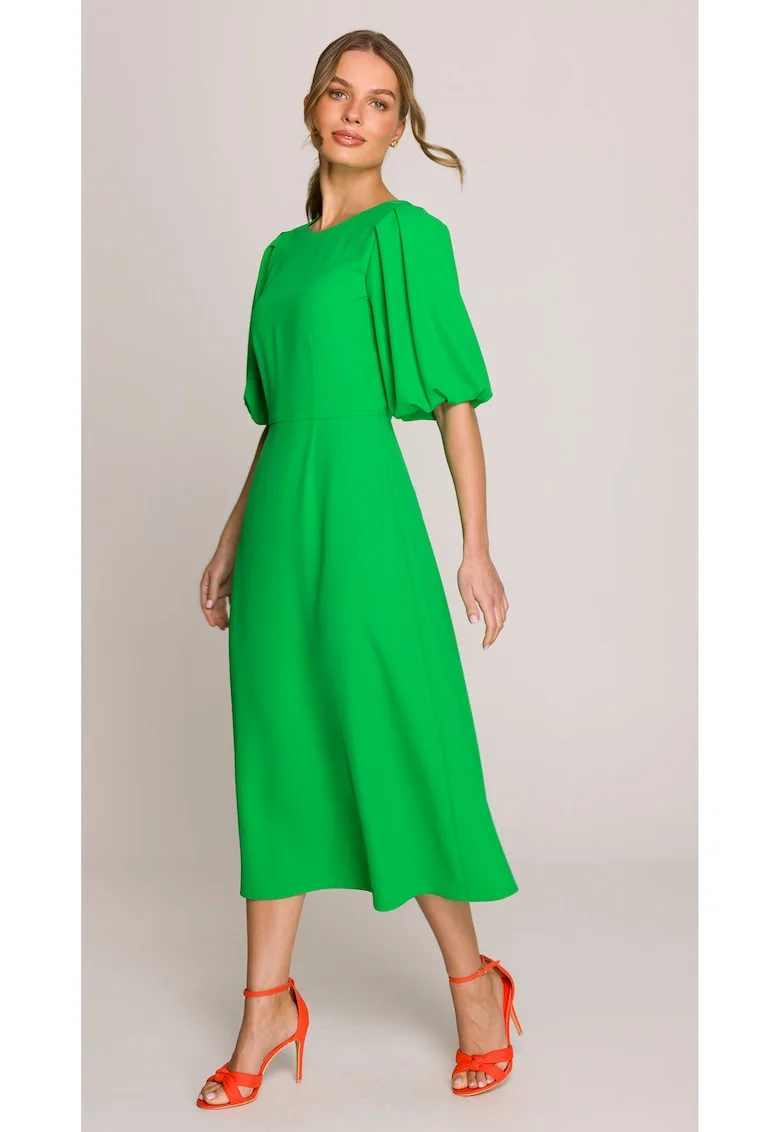 Rochie cu maneci bufante,, Verde
