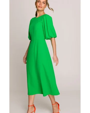 Rochie cu maneci bufante,, Verde