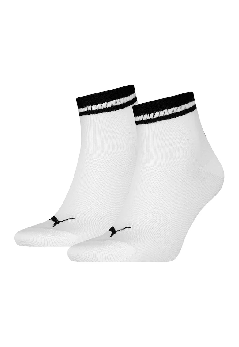 Set de sosete scurte unisex - 2 perechi, Negru stins/Alb optic